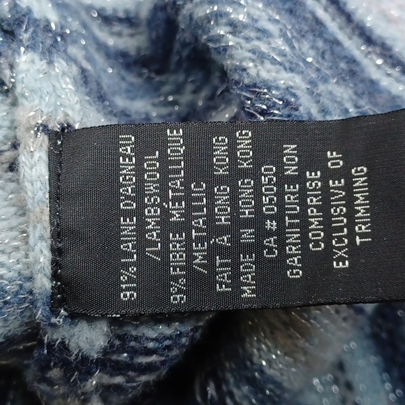 Jacob Lambswool/Metallic Fleck Nordic Pattern Sweater- Sz. Sm - Picture 3 of 10